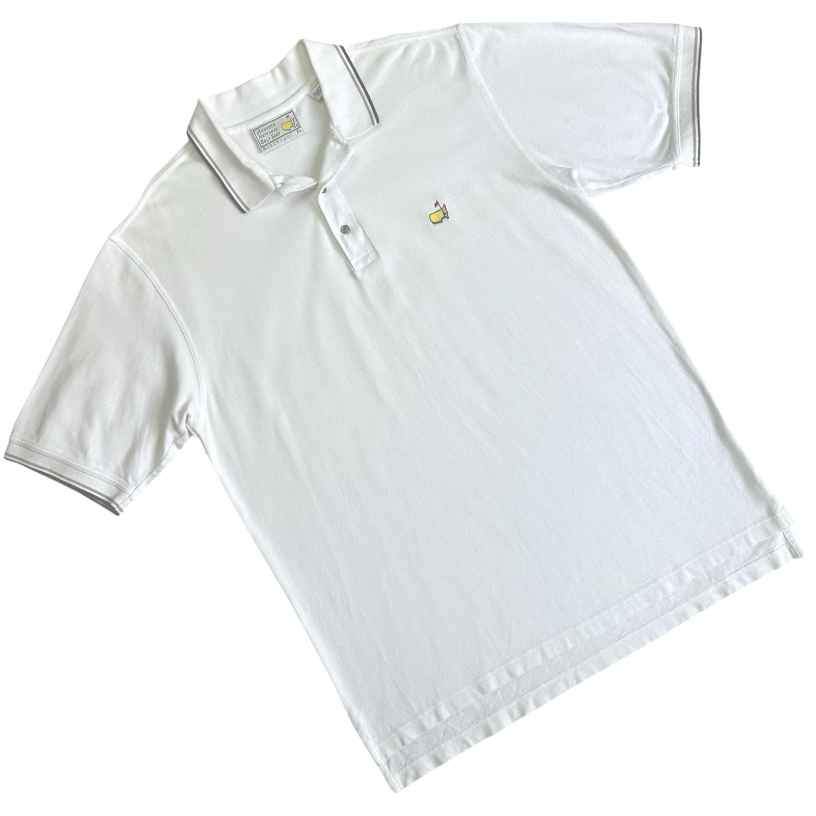 Vtg Augusta National Golf Shop Polo Shirt Men Xl White Masters Tournament Flaw